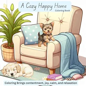 A Cozy Happy Home Coloring Book: Coloring Brings contentment, joy, calm, and relaxation