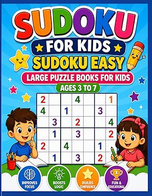 Sudoku for Kids: Sudoku Easy Large Puzzle Books for Kids Ages 3 to 7.