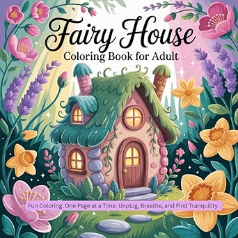 Fairy House Coloring Book: Whimsical Fairy Homes, Enchanted Forest Cottages, Magical Gardens, and Relaxing Fantasy Scenes for Stress Relief and Creative Fun
