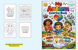 My Autism Coloring Book: Learn, Inspire, Shine! by Marilyn Benner RN - cover and sample pages